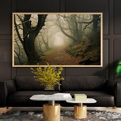 misty forest photo print, foggy forest print, forest photo, nature photography, gothic landscape photographic print, mis
