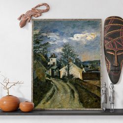 paul cezanne - the house of dr gachet canvas wall art, print for gift, moody painting, garden scene, post-impressionism,