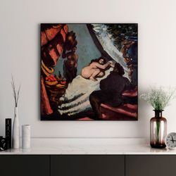 paul cezanne sensual decor print on canvas, erotic print, gallery wrapped, reproduction canvas, giclee canvas, female nu
