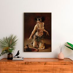 leopold schmutzler lili marberg as salome print on canvas, sensual wall art, reproduction canvas, famous art, dark wall