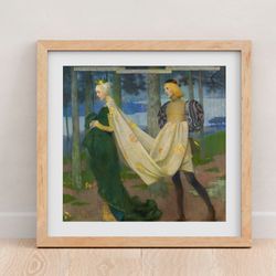 marianne stokes the queen and the page print on canvas, large wall art, famous art, reproduction canvas, canvas art, vin