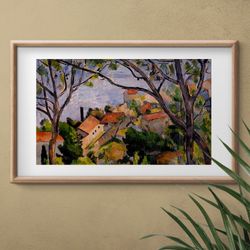 paul cezanne landscape nature print on canvas, landscape art, nature art, gallery wrapped, reproduction, giclee canvas,