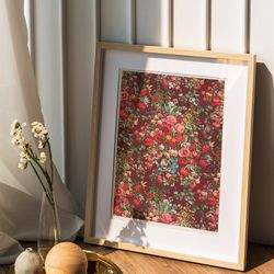 matthew digby wyatt - chintz pattern, from industrial arts print on canvas or paper, original large art, flowers canvas,