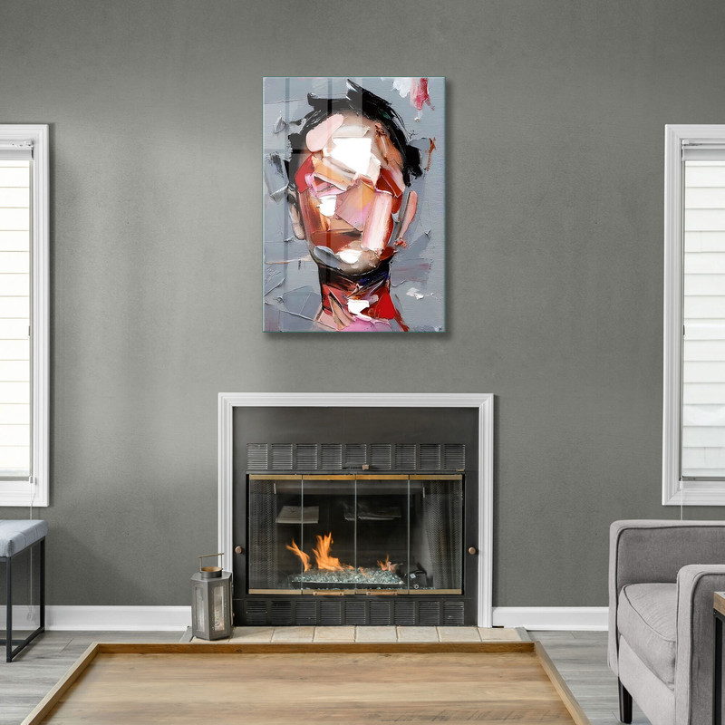 Glass Wall Art, Abstract Face Wall Art, Tempered Glass Wall Art, Wall Hangings, Surreal Human Wall Decor, Modern Face Tempered Glass.jpg