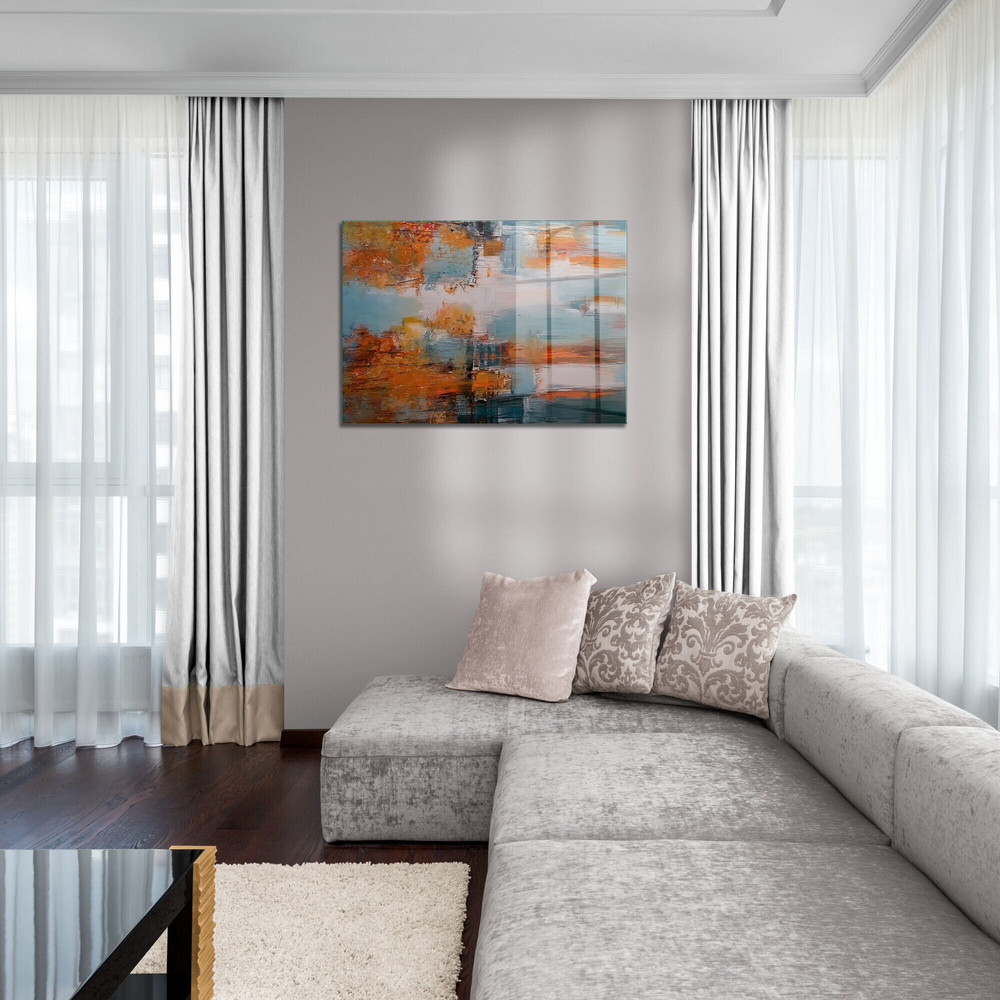 Glass Wall Art, Autumn Wall Art, Tempered Glass Wall Art, Large Wall Art, Colorful Pattern Wall Decor, Abstract Autumn Tempered Glass.jpg