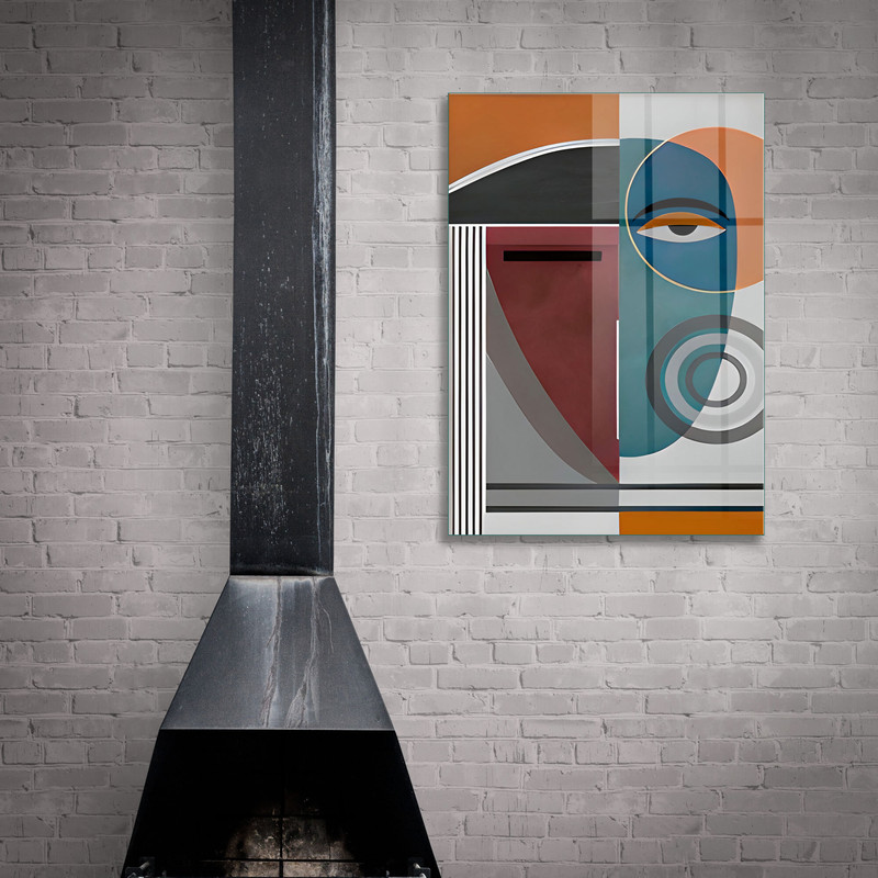 Glass Wall Art, Face Wall Art, Tempered Glass Wall Art, Wall Hangings, Colorful Minimalist Wall Decor, Face Silhouette Tempered Glass.jpg