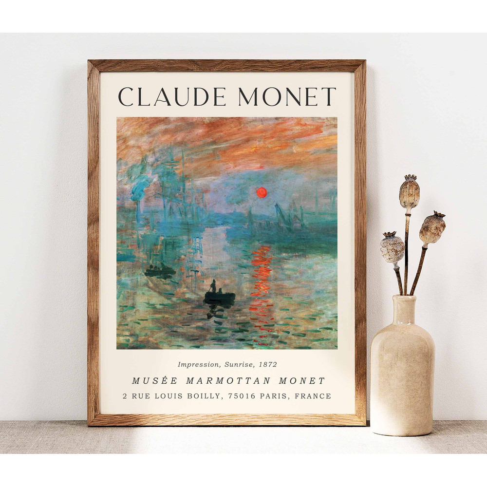 Claude Monet Sunrise Poster, Monet Wall Art Print, Poster Wall Art, Monet Exhibition poster Print, Gallery Wall Art, Sea Ocean art PS0033.jpg