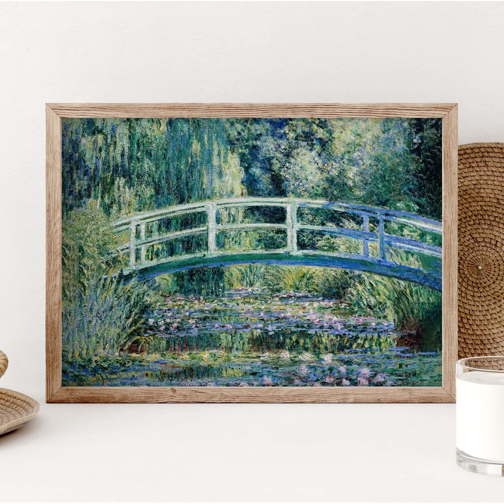 Claude Monet Poster, Bridge over a Pond of Waterlilies, Monet Print, Vintage Botanical Home Decor, Floral Print, Floral Decor Poster PS0346.jpg