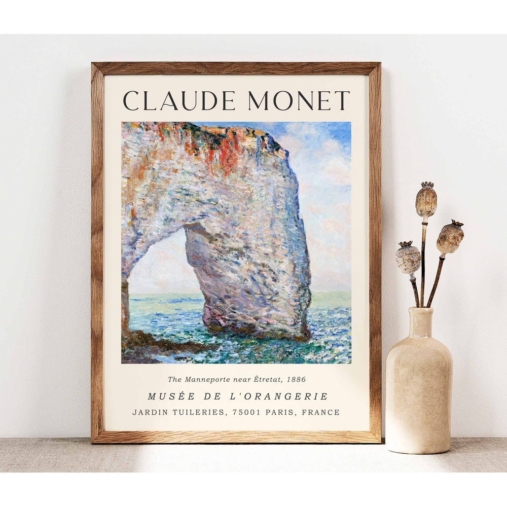 Claude Monet Print, Monet The Manneporte Wall Art Print, Wall Art Poster, Monet Exhibition poster Print, Gallery Wall Art, Gift Idea PS0036.jpg