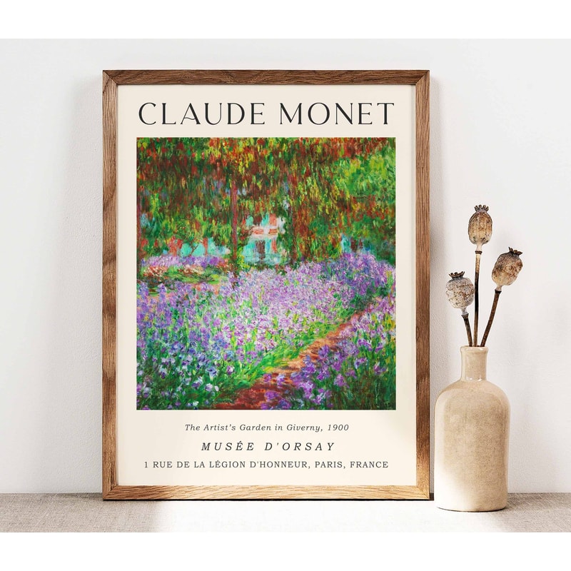 Claude Monet The Artists Garden in Giverny Poster, Monet Wall Art Print, Poster Wall Art, Botanical poster, Art Gallery Wall, Floral PS0206.jpg