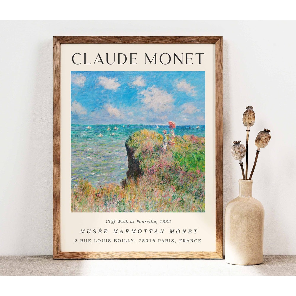 Claude Monet Cliff Walk at Pourville Poster, Monet Wall Art Print, Monet Poster, Monet Exhibition poster, Gallery Wall, Beach Poster, PS0189.jpg