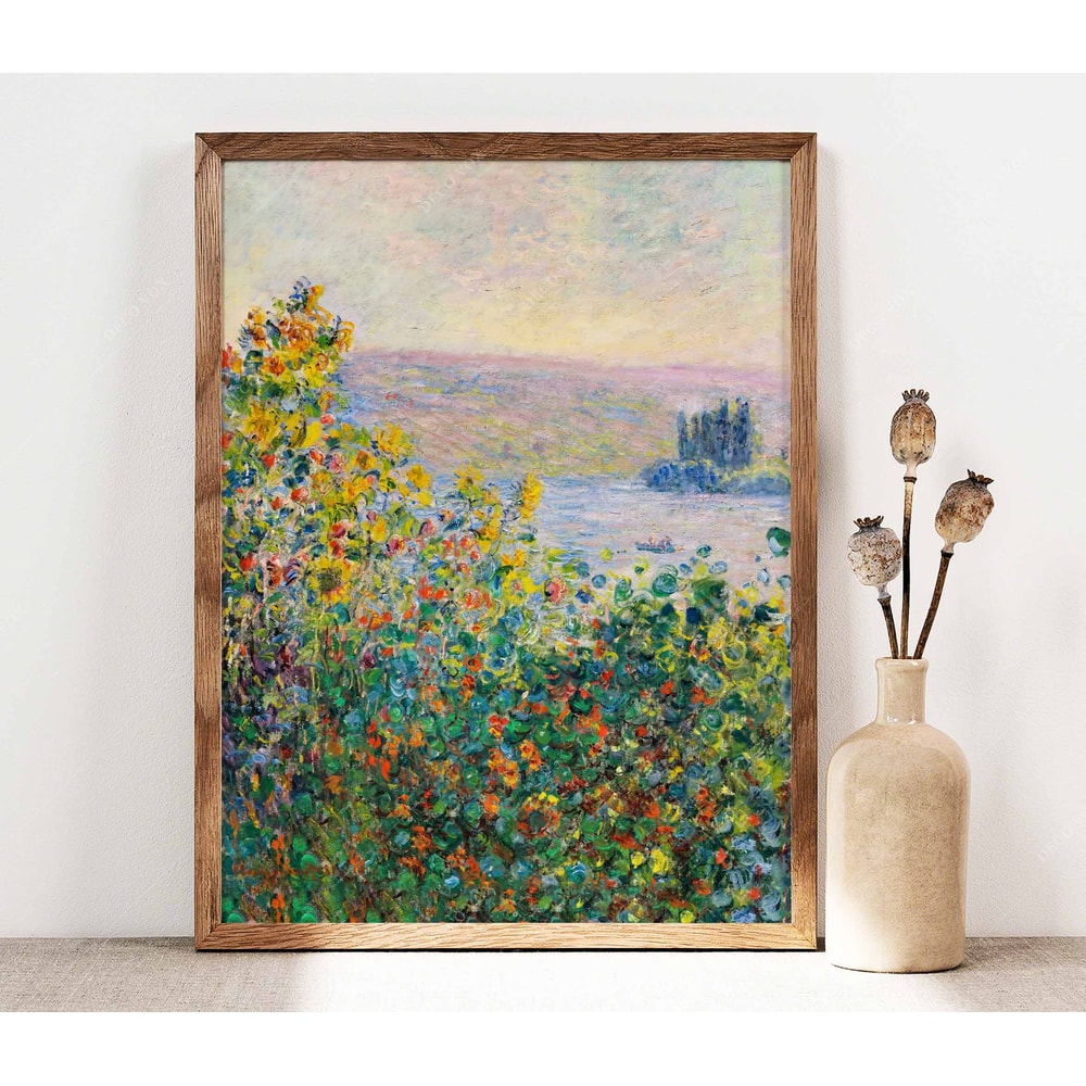 Claude Monet Flower Beds Poster, Flower garden Print, Monet Wall Art Print, Botanical Wall Art, Exibition poster, Floral Gallery Wall PS0408.jpg