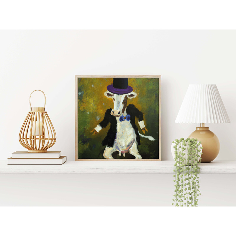 Cow Wall Art, Cute Nursery Prints, Children's Wall decor, Printable, Farm Animal Painting, Pet Portraits.jpg