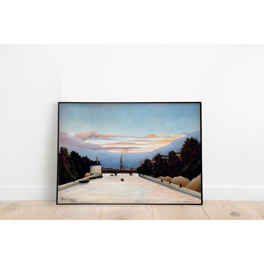 Henri Rousseau Exhibition Poster, The Eiffel Tower, Landscape Painting by Famous Artists, Digital Downloads.jpg