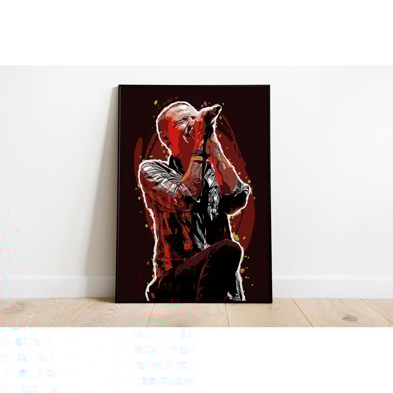 Chester Bennington Poster, Rock Music Geek Decor Poster, Digital Prints, Instant Download, Home Decor, Pop Art.jpg