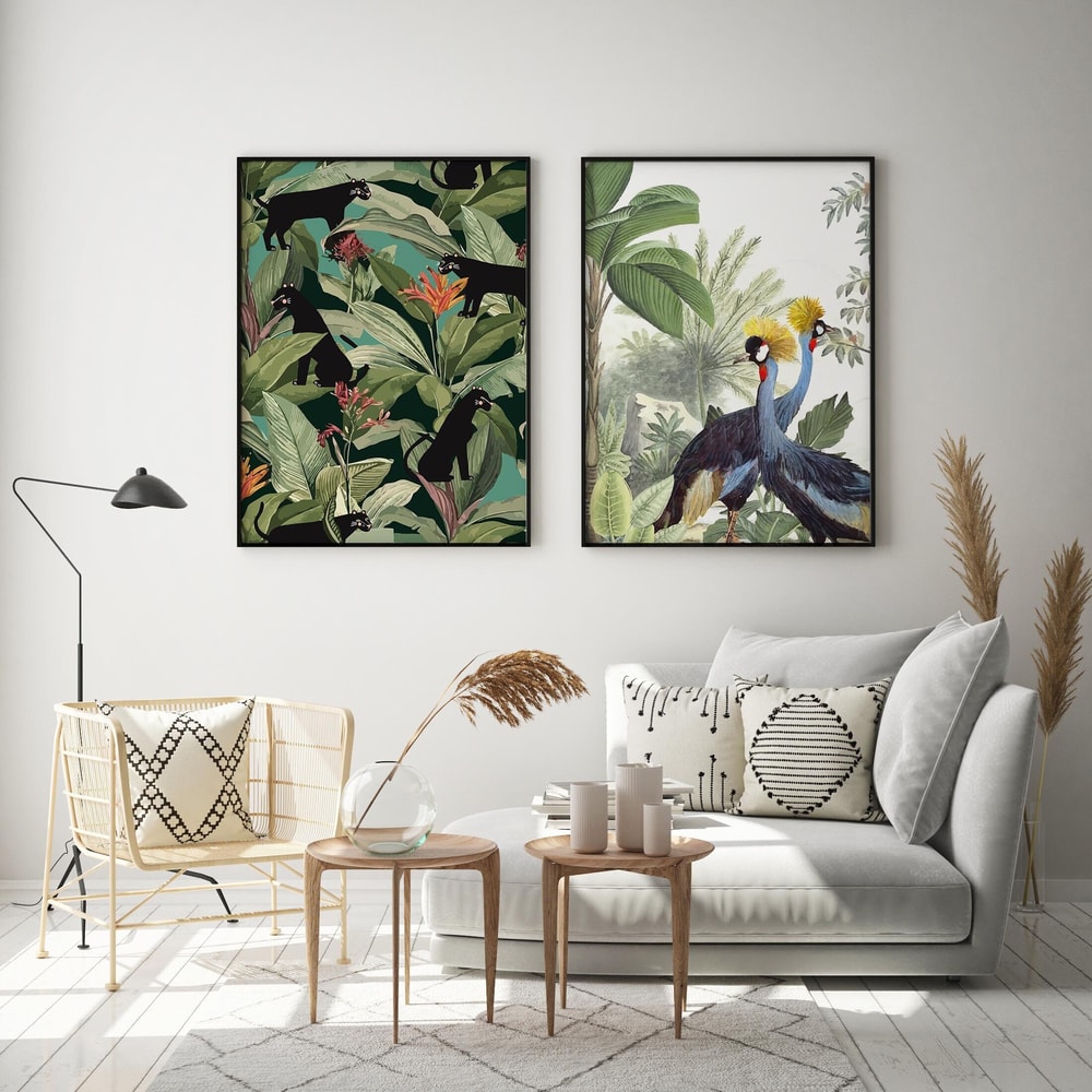 Forest Wall Art, Floral & Nature Prints, Living Room decor, Printable, African Birds Paintings, Panther Poster.jpg