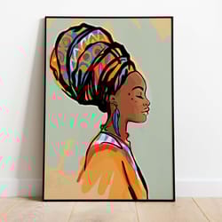 african wall art, african american fashion poster, printable instant download, living room decor, bohemian decor-1