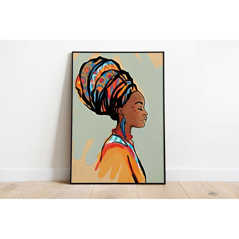 African Wall Art, African American Fashion Poster, Printable Instant Download, Living Room Decor, Bohemian Decor-1.jpg