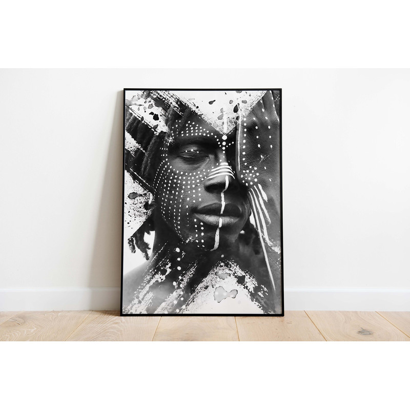 African Wall Art, Tribal Poster, Printable Instant Download, Living Room Decor, African American Art, Bohemian Decor.jpg