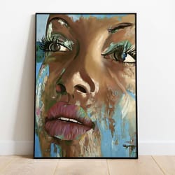 african woman wall art, african american fashion poster, printable instant download, living room decor, bohemian decor