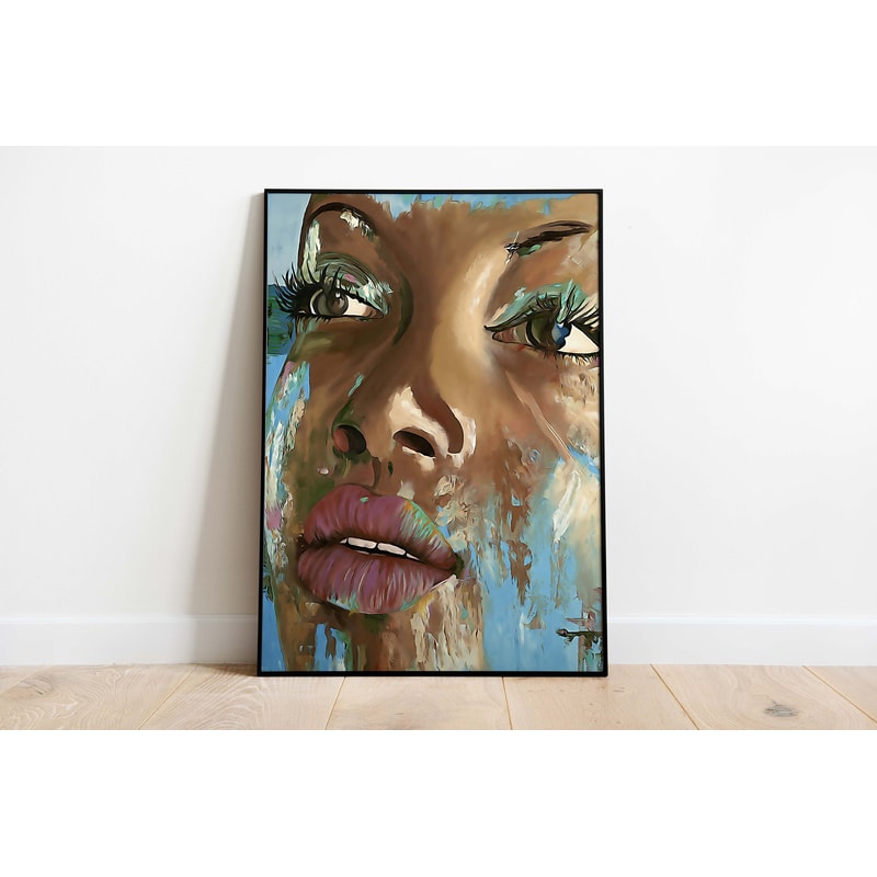 African Woman Wall Art, African American Fashion Poster, Printable Instant Download, Living Room Decor, Bohemian Decor.jpg