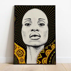african woman wall art, african american fashion poster, printable instant download, living room decor, bohemian decor-1