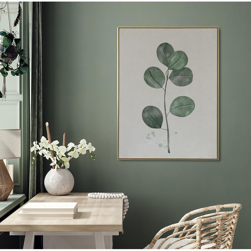 Eucalyptus leaf Watercolor Botanical Art, White and Sage Green Leaf, Farmhouse Art, botanical wall art, leave plants painting.jpg