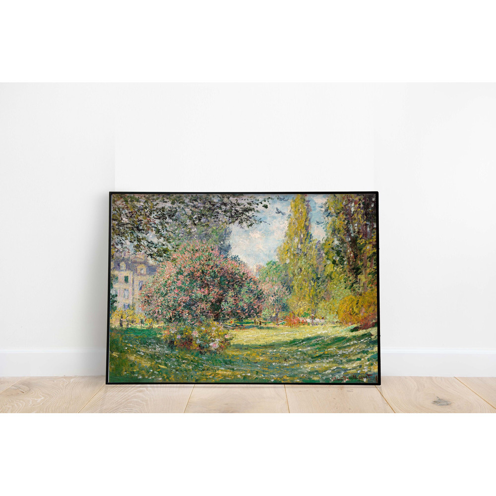 Claude Monet - The Parc Monceau Printable  French Country Landscape  Impressionist Art  Feminine Painting  French Botanical Park Print.jpg