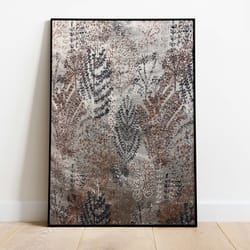 forest suede effect wall art, floral prints, living room decor, printable, vintage decor, nature painting, poster, wall