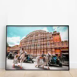 hawa mahal wall art, neutral indian palace, jaipur poster, rajasthan palace, indian horses, digital download poster, ind