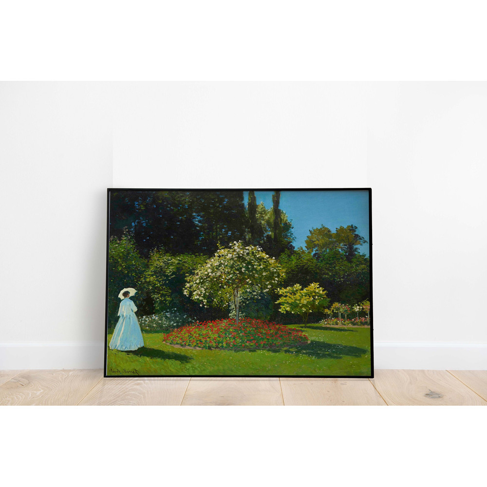 Claude Monet Lady in The Garden Painting Famous Monet Art Instant Download Vintage Decor Monet Landscape Printable Wall Art Vintage Decor.jpg