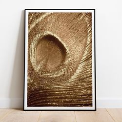 gold peacock feather wall art, living decor, indian painting, abstract luxury poster, printables, gold prints, poster, w