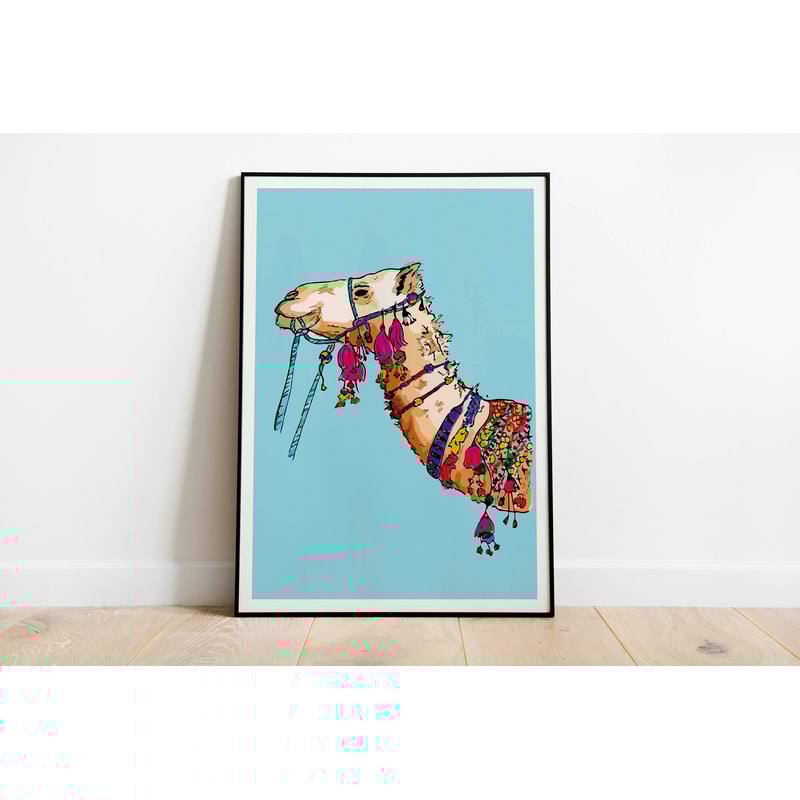 Camel Wall Art, Living Room Decor, Indian Painting, Printables, Animal Poster, Colourful, House Warming Gifts, Poster, Wall Art, Paintings-1.jpg