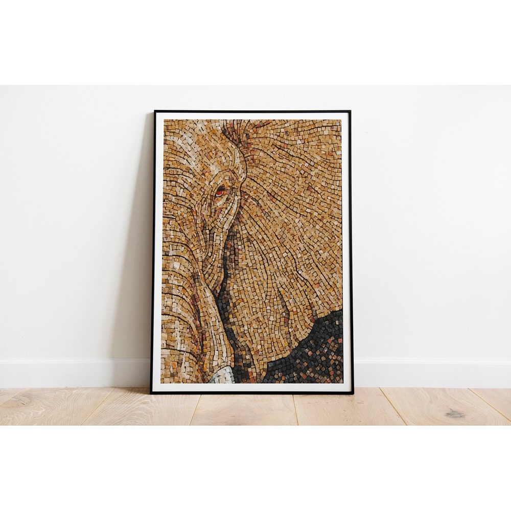 Elephant Wall Art, Living Room Decor, African Painting, Printables, Animal Poster, Indian Decor House Warming Gifts, Mosaicm Poster Wall Art.jpg