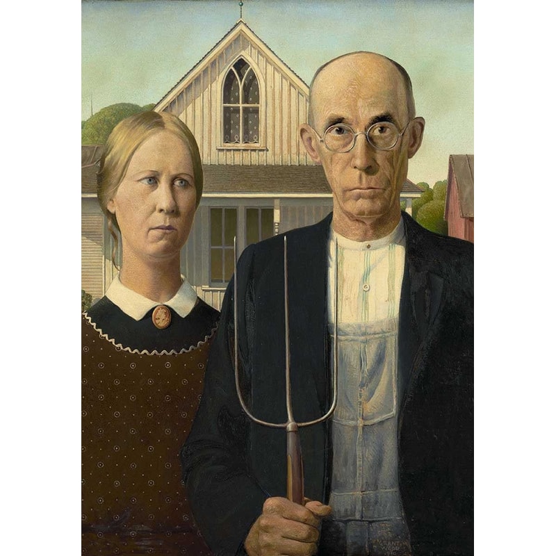 American Gothic 1930 POSTER PRINT A5 A2 Grant Wood Farmer Painting Southern Art Wall Decor.jpg