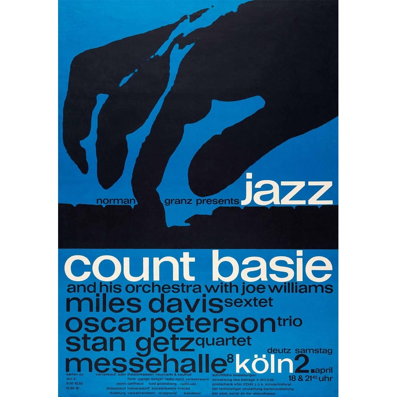 Count Basie Live 1960 POSTER PRINT A5 A2 Köln Jazz Music Bar Club Retro Vintage Wall Art Decor.jpg