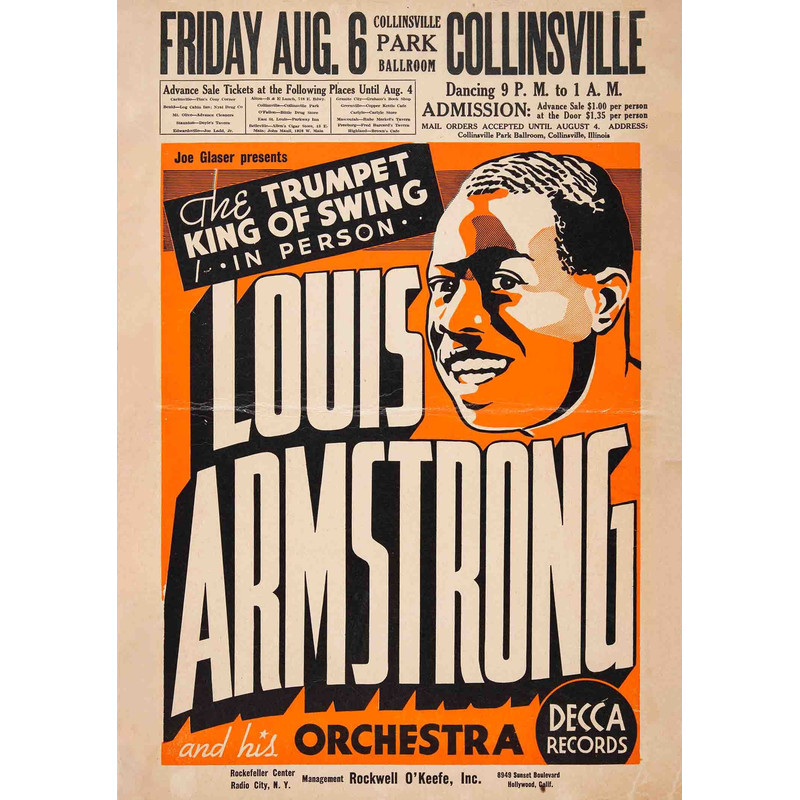 Louis Armstrong Live 1937 Band POSTER PRINT A5 A2 Jazz Music Bar Club Calssic Decor Wall Art HD.jpg