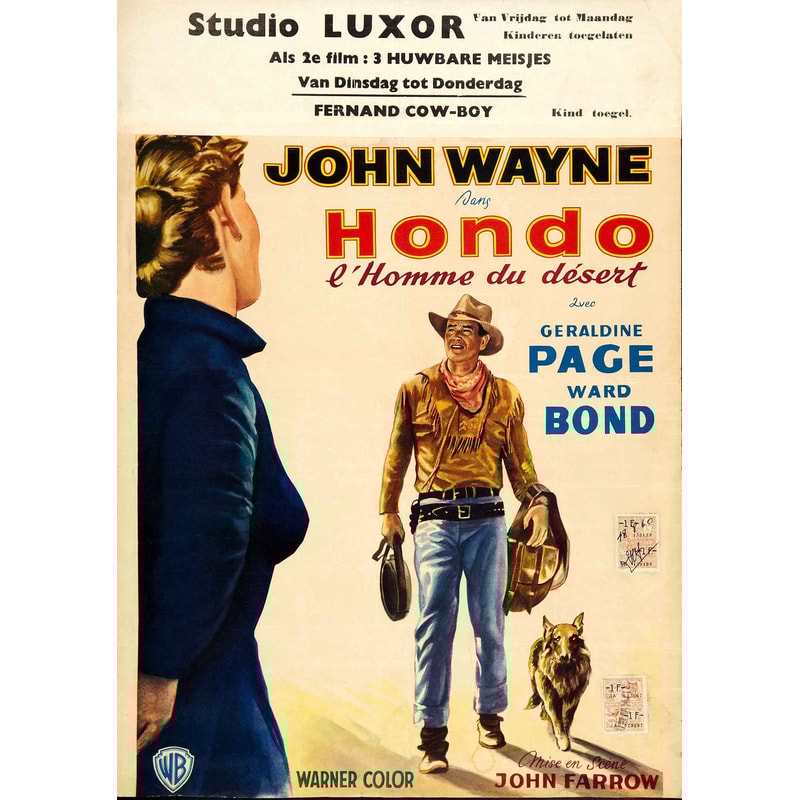 Hondo 1953 Movie POSTER PRINT A5 A2 John Wayne Western Cowboy Film Cinema Vintage Wall Art Decor.jpg