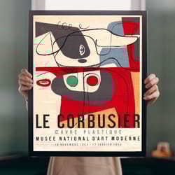 le corbusier 1954 exhibition poster print a5a2 vintage advert paris pompidou architecture abstract wall art decor