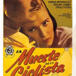 death of a cyclist 1955 movie poster print a5 a2 vintage spanish thriller cinema film wall art decor muerte de un ciclis