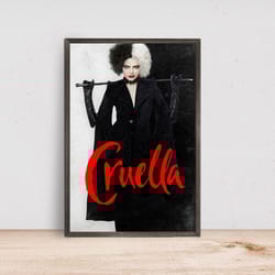 cruella movie poster, room decor, home decor, art poster for gift