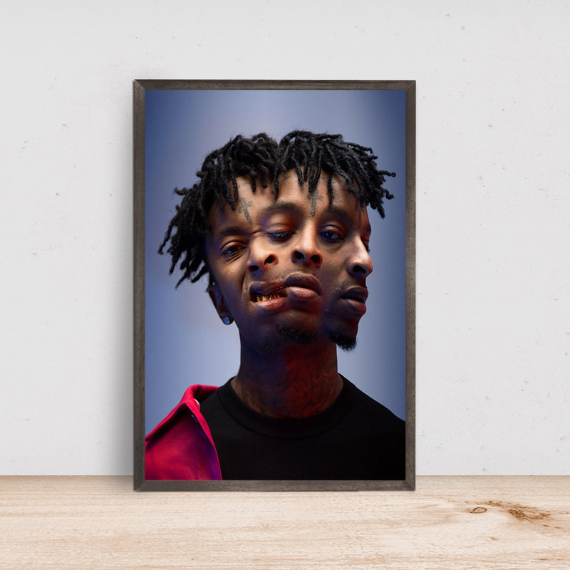 21 Savage Poster - Room Decor Wall Art - Canvas Fabric Print - Poster Gift.jpg