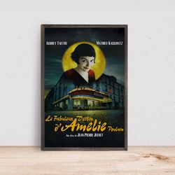 amelie poster, classic movie vintage poster poster horror- room decor wall art - canvas fabric print - poster gift