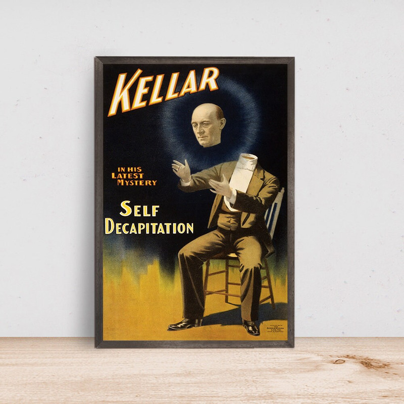 1897 Kellar the Magician Decapitation Illusion Vintage Style Magic Poster, Room Decor, Home Decor, Art Poster for Gift-1.jpg