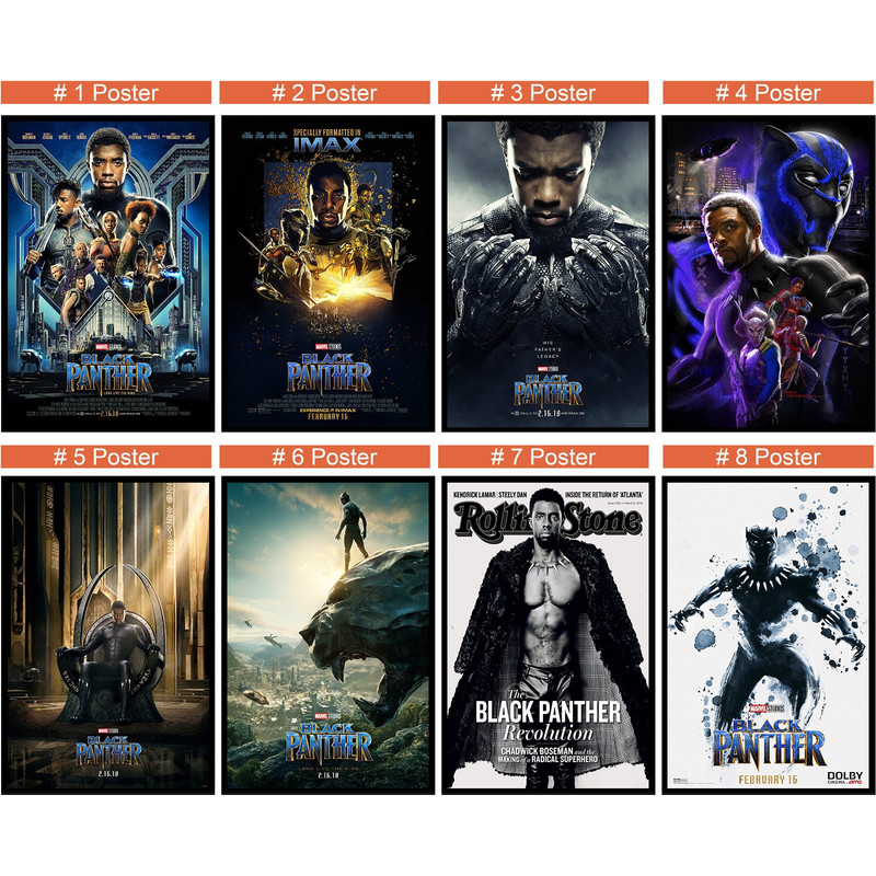 Black Panther Movie Poster Chadwick Boseman, Michael B Jordan Film- Room Decor Wall Art - Canvas Fabric Print - Poster Gift.jpg
