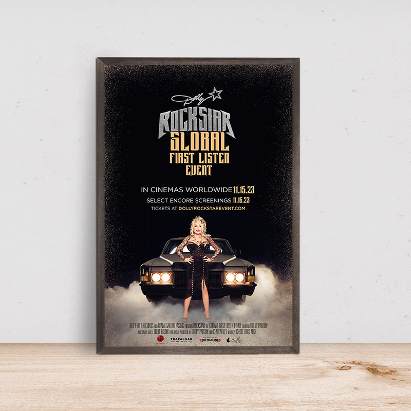 Dolly Parton Rockstar Global First Listen Event Movie Poster Horror- Room Decor Wall Art - Canvas Fabric Print - Poster Gift.jpg