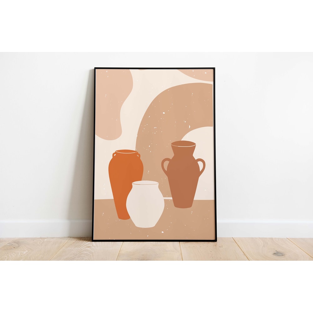Neutral Pottery Wall Art, Living Room Decor, Instant Download, Painting, Home Decor, Poster.jpg