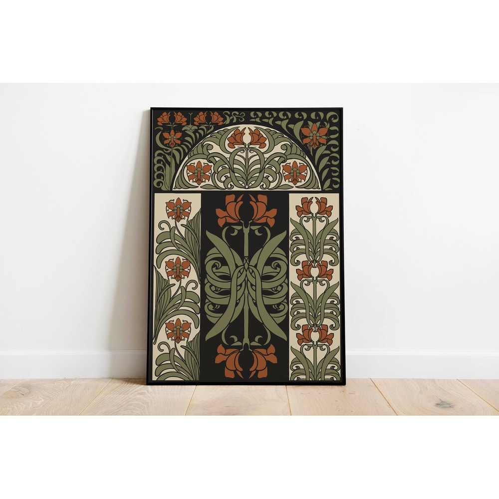 Vintage Art Nouveau Floral Print, Living Room decor, Printable Posters, Wall Art, Digital Art-1.jpg