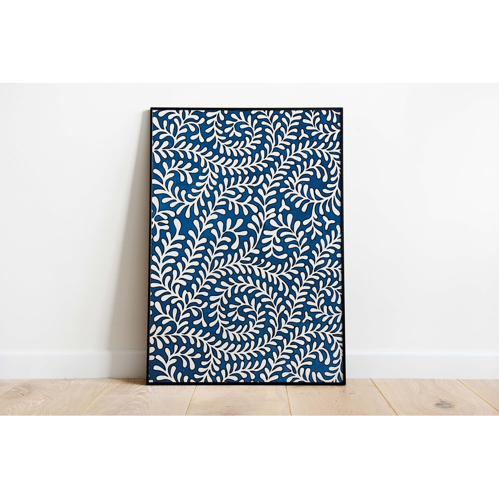 Vintage Indian Indigo Print, Living Room decor, Printable, Indian Painting, Blue Poster, Wall Art.jpg