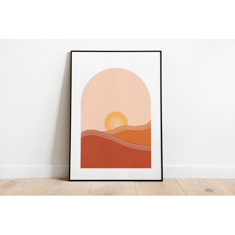 Sun Set Wall Art, Living Room Decor, Abstract Art, Modern Paintings, Scandinavian Poster, Japandi Art.jpg